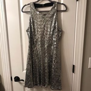 XL Silver sequin dress